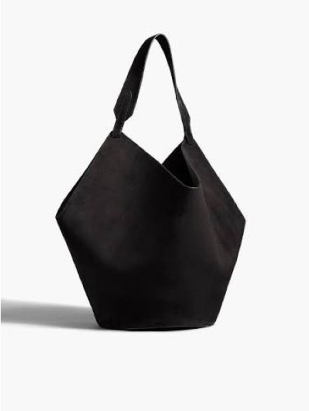 KHAITE Black Geometric Hobo Shoulder Bag